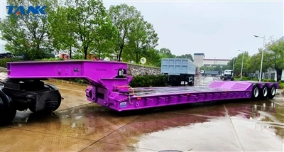 TANK Detachable Hydraulic Gooseneck Lowbed Semi trelè pou Sirinam konplete av...